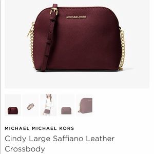 Cindy Large Saffiano Leather Crossbody - Oxblood